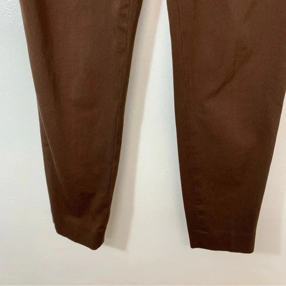 Talbots Pants 4P Brown Woman Classic Side Zip Ankle Cotton Blend Work  Casual‎ - Picture 3 of 11